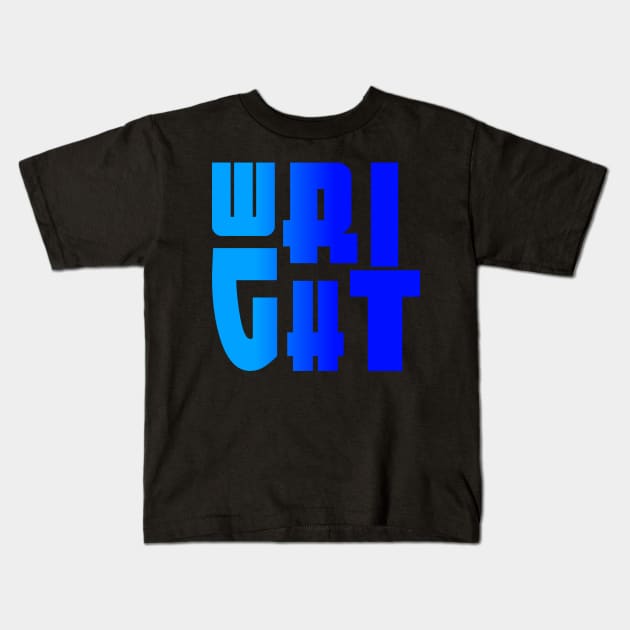 Wright, name, typography Kids T-Shirt by Furashop